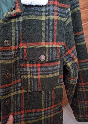 Düğmeli Kahverengi Ekose Erkek Ceket - Görsel 4