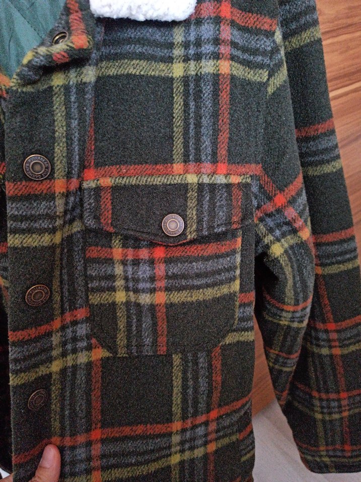 Düğmeli Kahverengi Ekose Erkek Ceket - Görsel 4