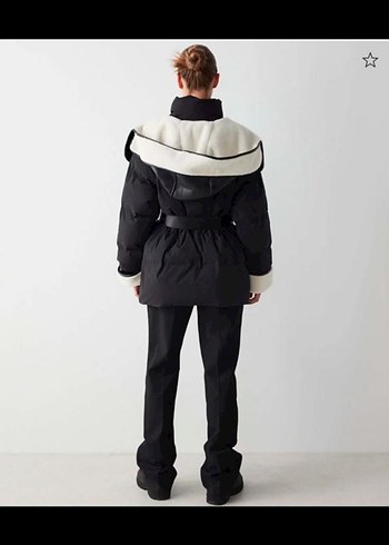 Kürklü Siyah Kısa Kadın Kışlık Mont - Görsel 2