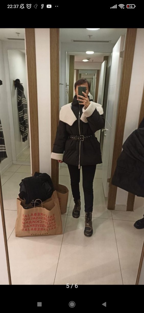 Kürklü Siyah Kısa Kadın Kışlık Mont - Görsel 3