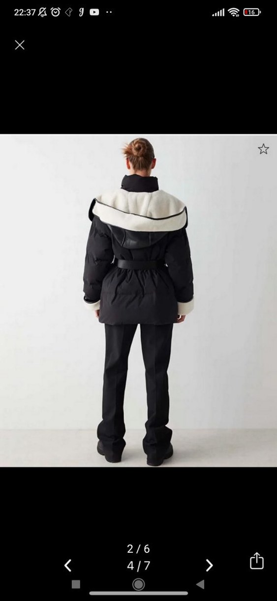 Kürklü Siyah Kısa Kadın Kışlık Mont - Görsel 2