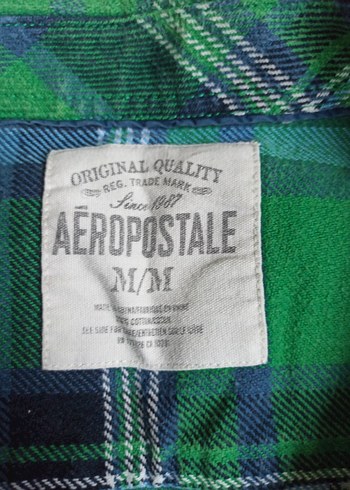 Aeropostale Erkek Yeşil Pamuklu Uzun Kollu Gömlek