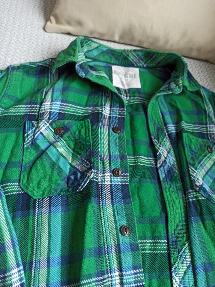 Erkek  Yeşil Pamuklu Uzun Kollu Gömlek - Görsel 3