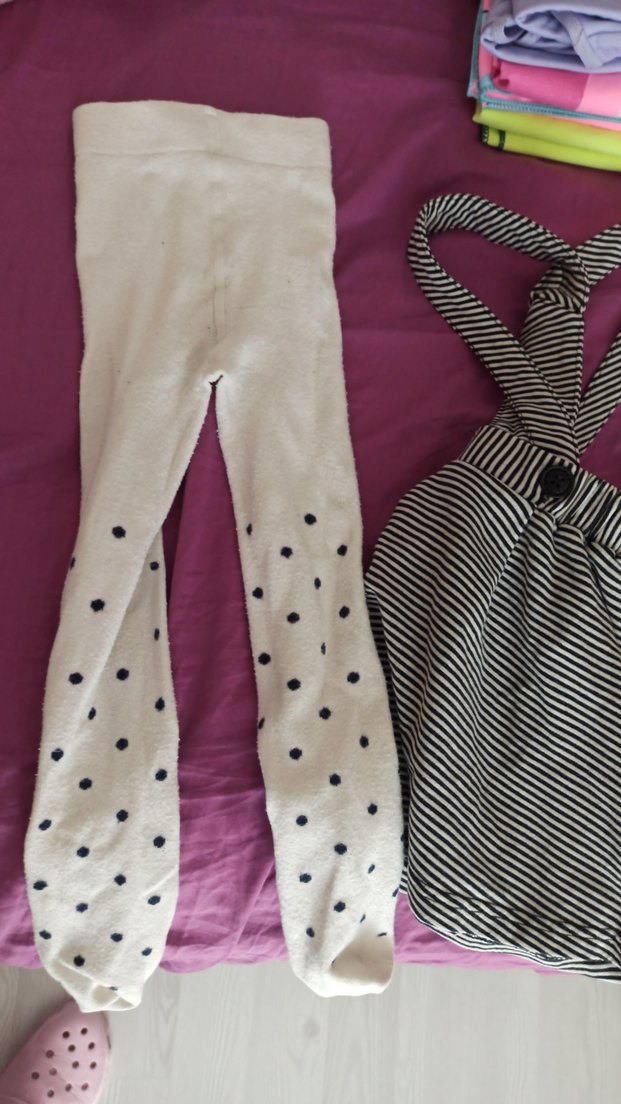 Kız Çocuk Çizgili Askılı Etek - Görsel 3