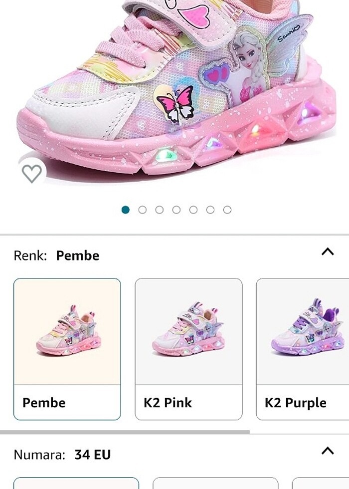 Işıklı kız çocuk ayakkabı  - Görsel 5