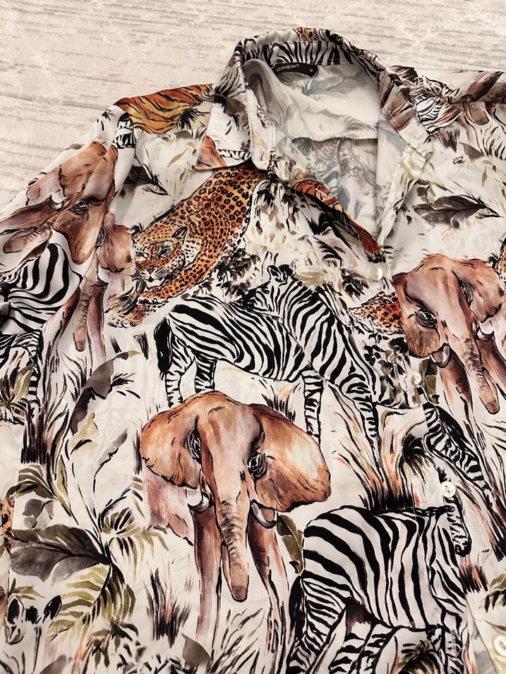 Desenli Kemerli Kısa Gömlek - Görsel 3