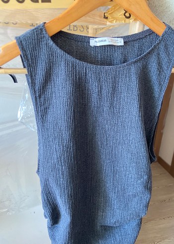 s Beden Pull and bear aşırı şık elbise Keten Drapeli Uzun Elbise