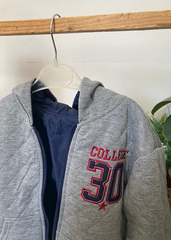 Erkek Çocuk Gri Mavi Fermuarlı Sweatshirt - Görsel 5