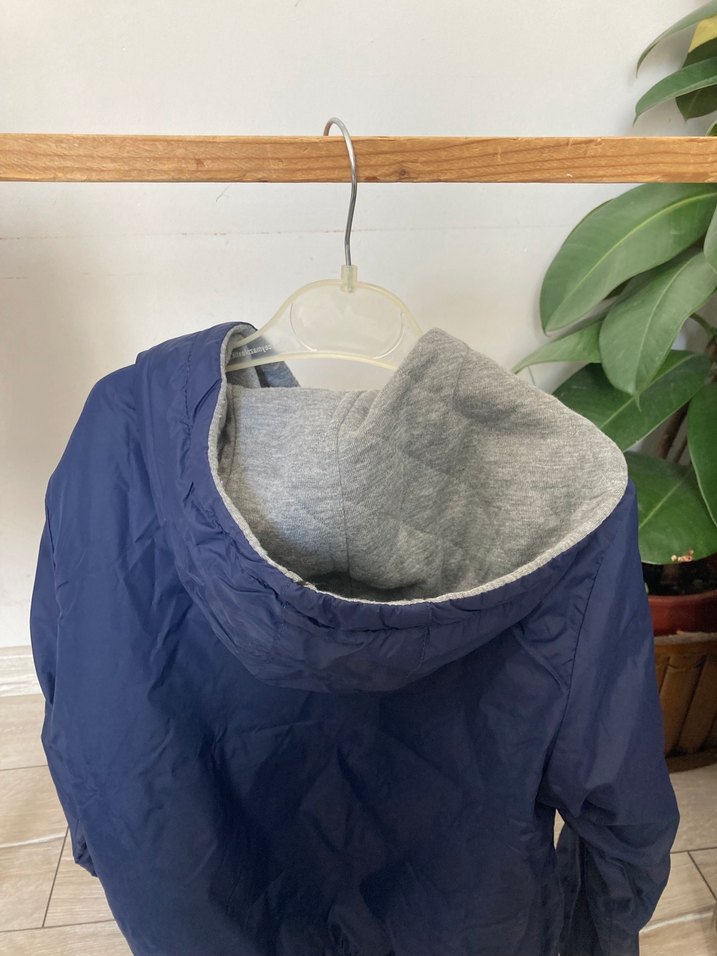 Erkek Çocuk Gri Mavi Fermuarlı Sweatshirt - Görsel 3