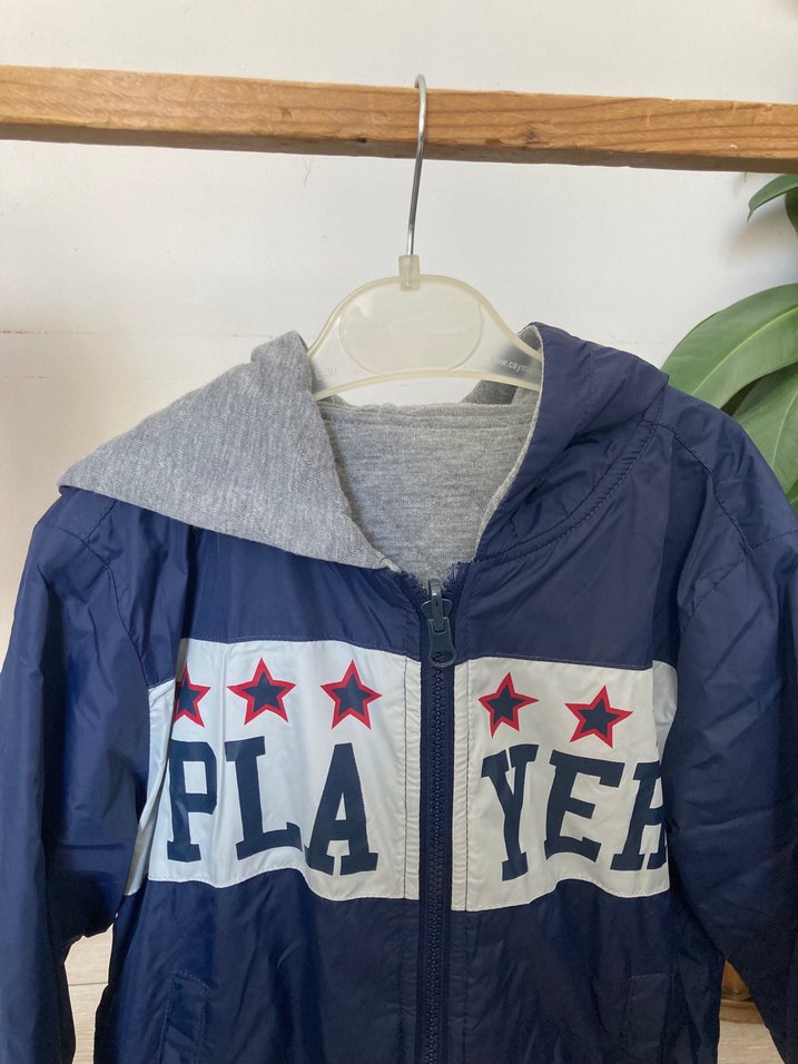 Erkek Çocuk Gri Mavi Fermuarlı Sweatshirt - Görsel 2