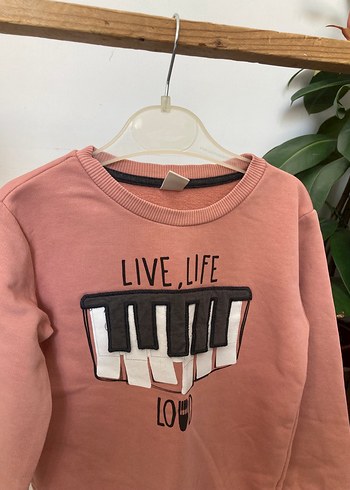 Çocuk Somon Renkli Baskılı Sweatshirt - Görsel 2