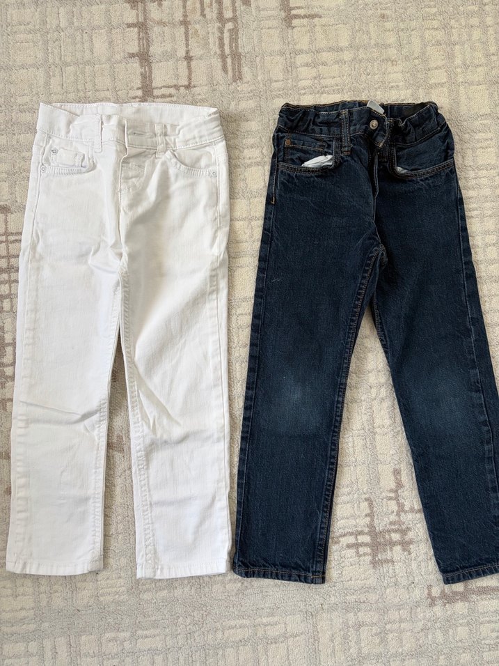 Erkek Çocuk Beyaz ve Lacivert Kot Pantolon - Görsel 3
