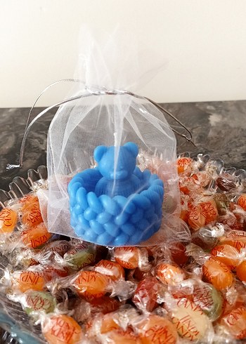 sepette ayıcık mum hediyelik - Görsel 3