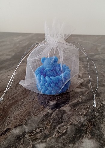 sepette ayıcık mum hediyelik - Görsel 2