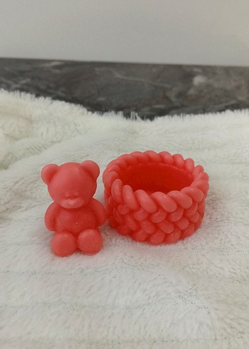 Renkli Pembe Ayıcık Mum - Görsel 2