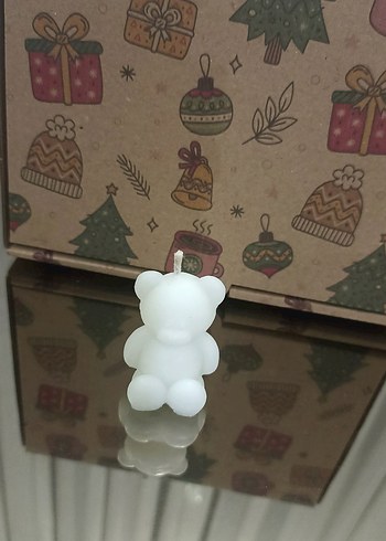 sepette ayıcık mum hediyelik - Görsel 3