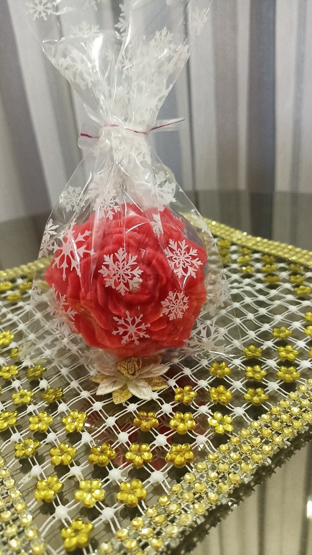 Kırmızı şakayık Şeklinde Mum kokulu - Görsel 4