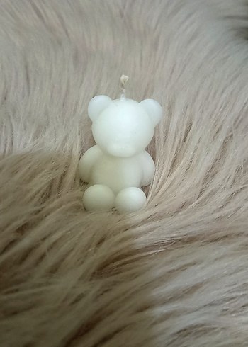 Beyaz Ayıcık Şeklinde Mum - Görsel 3