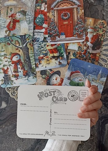 Renkli Yılbaşı Temalı Kartlar Seti - Görsel 2