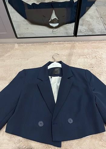 Quzu Lacivert Kisa Blazer Ceket