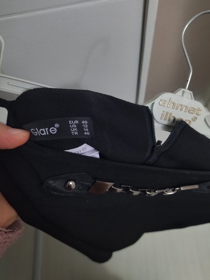 Kadın Siyah Uzun Goth Kemerli Etek - Görsel 5