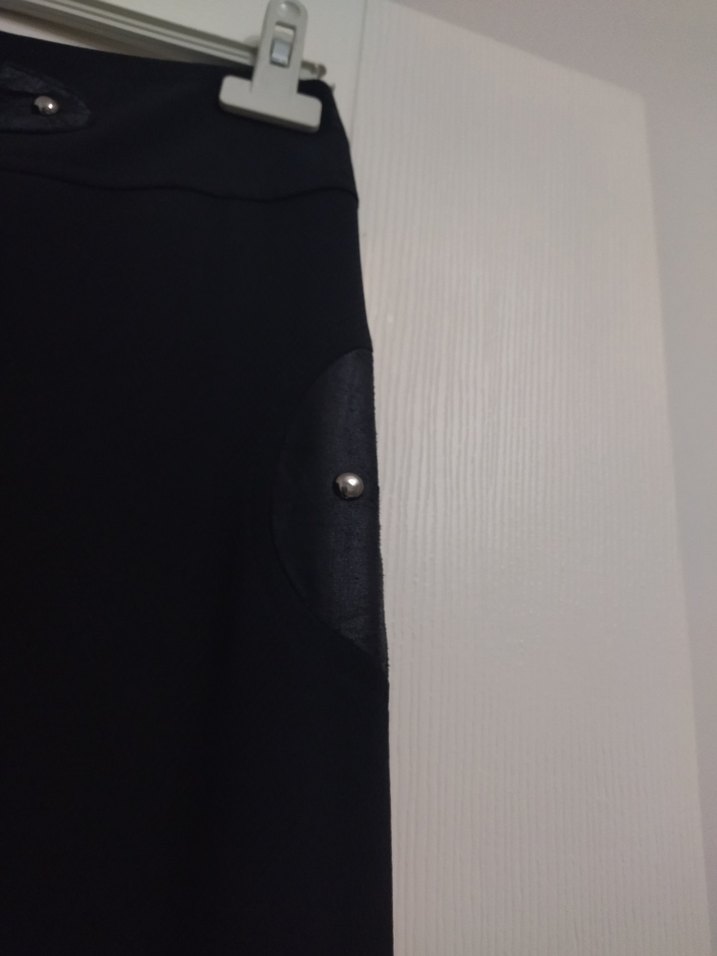 Kadın Siyah Uzun Goth Kemerli Etek - Görsel 3