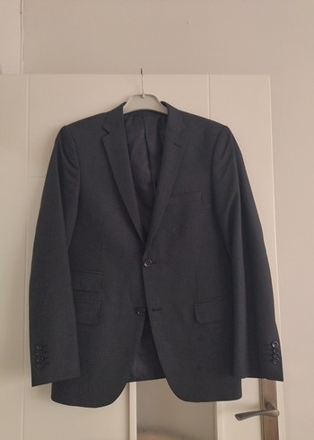 Düğmeli Gri Erkek Takım Elbise Ceket - Görsel 9