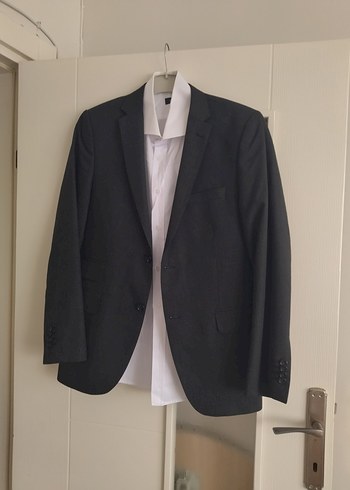 Düğmeli Gri Erkek Takım Elbise Ceket - Görsel 3