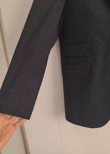 Düğmeli Gri Erkek Takım Elbise Ceket - Görsel 6