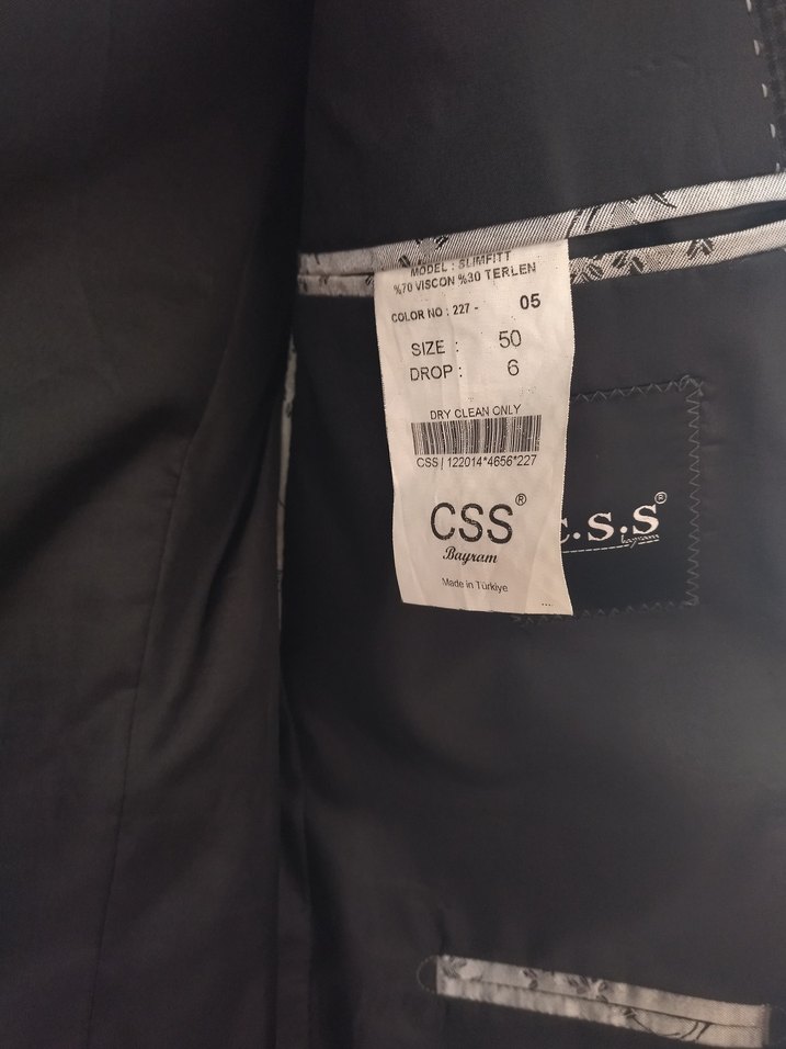 Düğmeli Gri Erkek Takım Elbise Ceket - Görsel 5