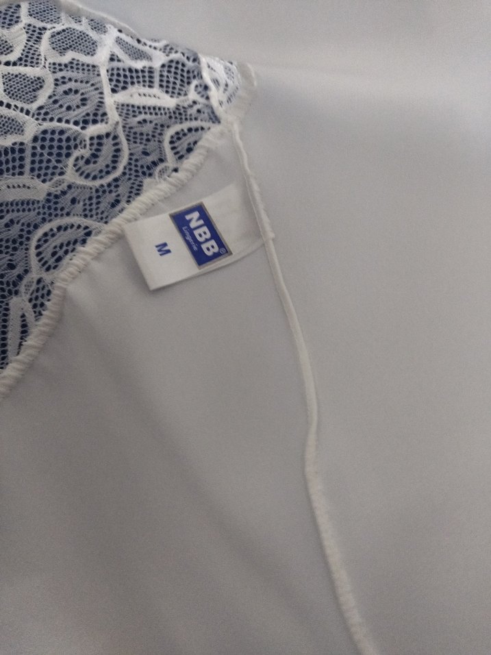 Beyaz İnce Askılı Midi Gecelik - Görsel 4