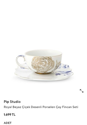 Pip studio royal white çay fincanı ve tabağı