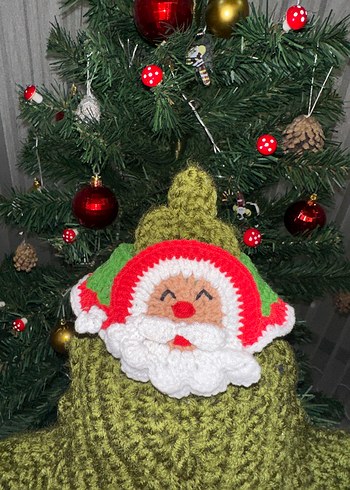 Renkli Noel Baba Desenli Kedi Boyunluğu - Görsel 3