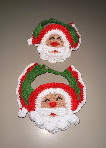 Renkli Noel Baba Desenli Kedi Boyunluğu - Görsel 4