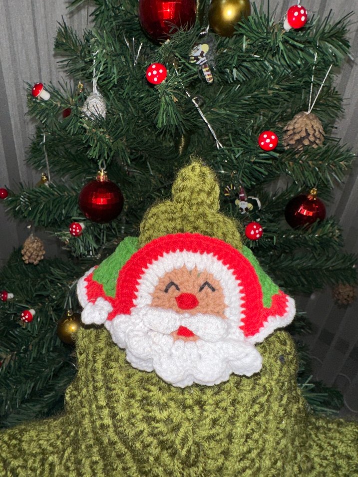 Renkli Noel Baba Desenli Kedi Boyunluğu - Görsel 3