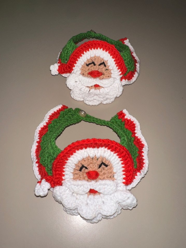 Renkli Noel Baba Desenli Kedi Boyunluğu - Görsel 4