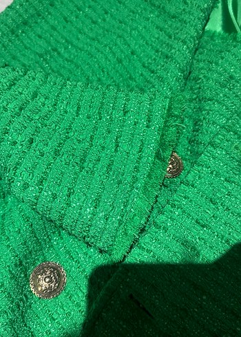Zara Düğmeli Yeşil Kadın Blazer Ceket