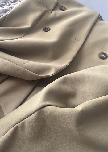 Bej Düğmeli Kadın Blazer Ceket - Görsel 4