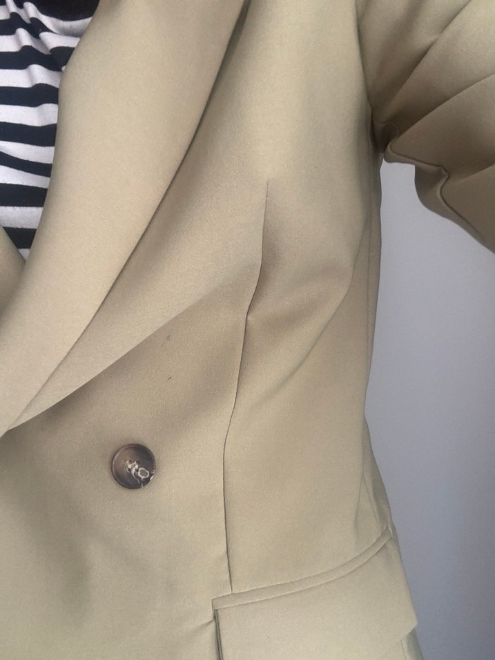 Bej Düğmeli Kadın Blazer Ceket - Görsel 2