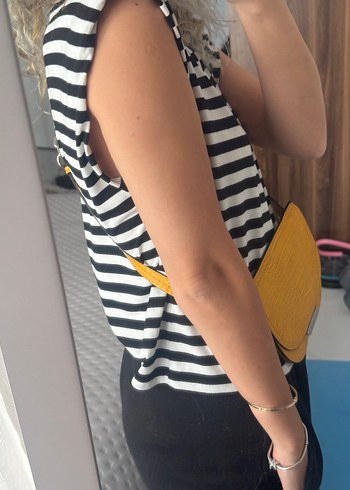 Sarı Kemerli Deri Kadın Çanta - Görsel 2