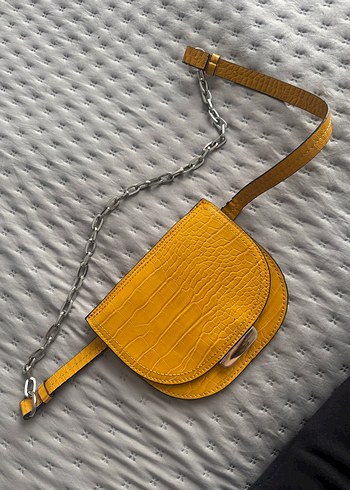Sarı Kemerli Deri Kadın Çanta - Görsel 4