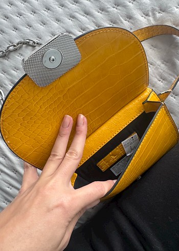 Sarı Kemerli Deri Kadın Çanta - Görsel 6
