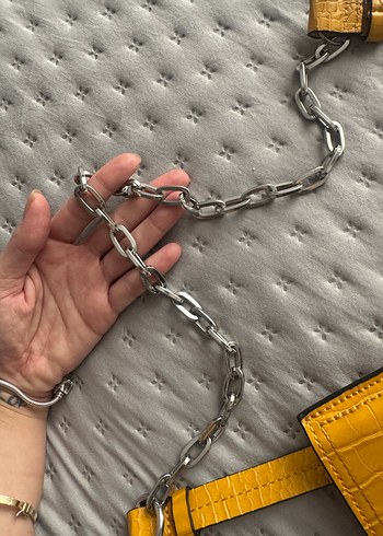 Sarı Kemerli Deri Kadın Çanta - Görsel 8