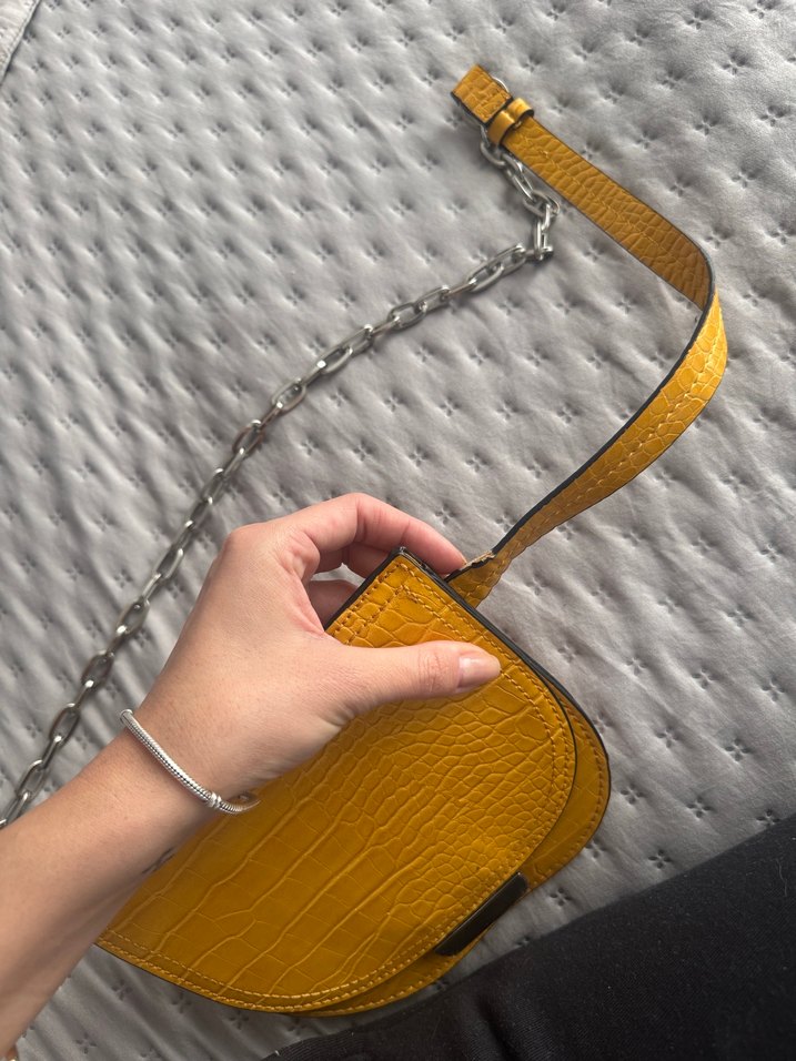 Sarı Kemerli Deri Kadın Çanta - Görsel 5