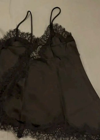 Dantel Detaylı Siyah V Yaka Kadın Atlet - Görsel 5