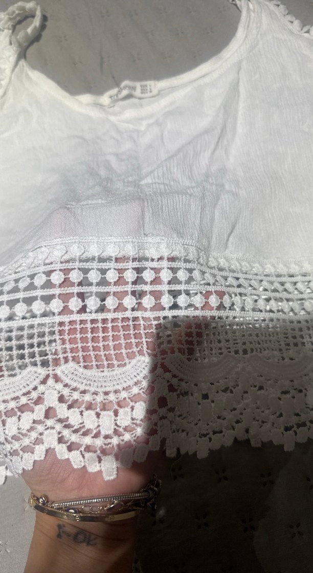 Dantel Detaylı Beyaz Bohem Atlet - Görsel 3