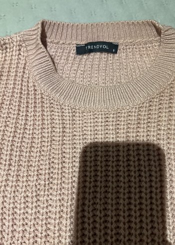 Pembe Ruffles Detaylı Triko Kadın Kazak - Görsel 3