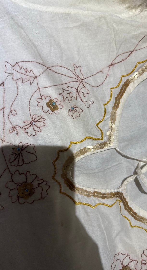 Nakışlı ve Boncuklu Bohem Kadın Bluz - Görsel 3