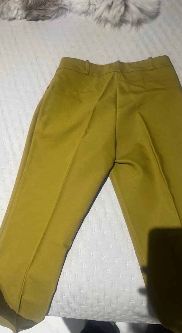 Sarı Kadın Midi Kumaş Pantolon - Görsel 4