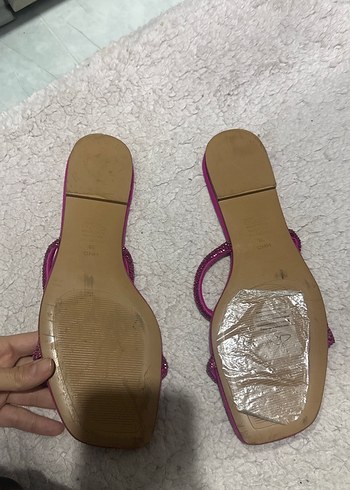 Pembe sandalet terlik Kadın Akşam Ayakkabısı - Görsel 3